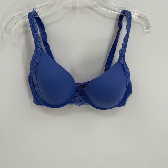 Soma Embraceable Demi Lace Trim Women's Purple Bra Size 34C Underwire Back Close - Picture 7 of 7